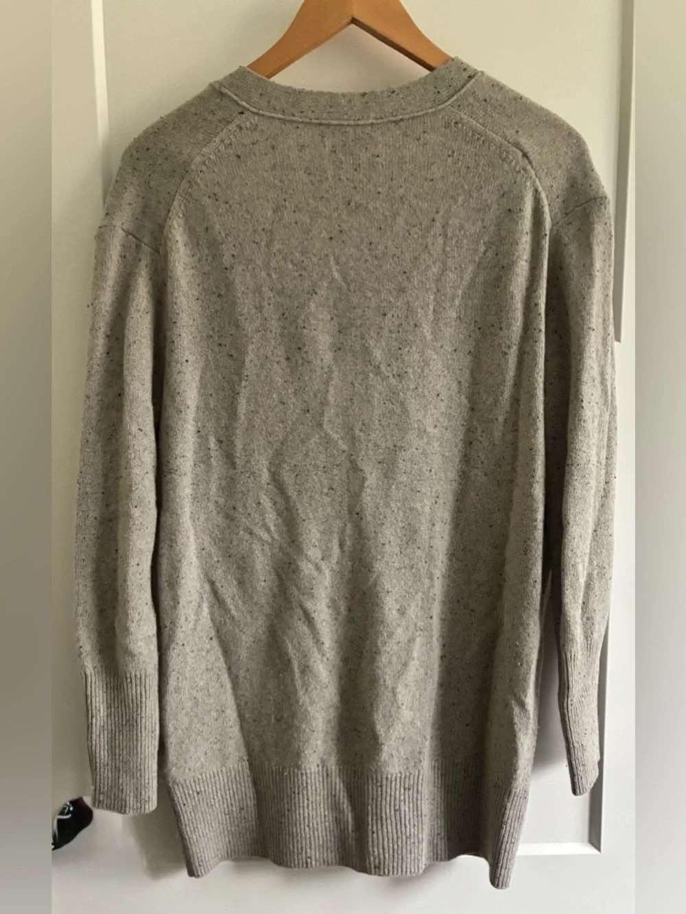 J Crew 100% Wool Grey Button Long Cardigan Size Small. Preppy classic
